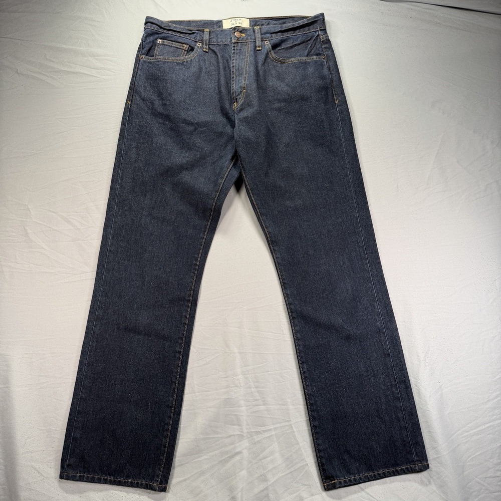 J Crew Jeans Mens 36x34 Dark Wash Denim Blue Bootcut Straight Leg Pants